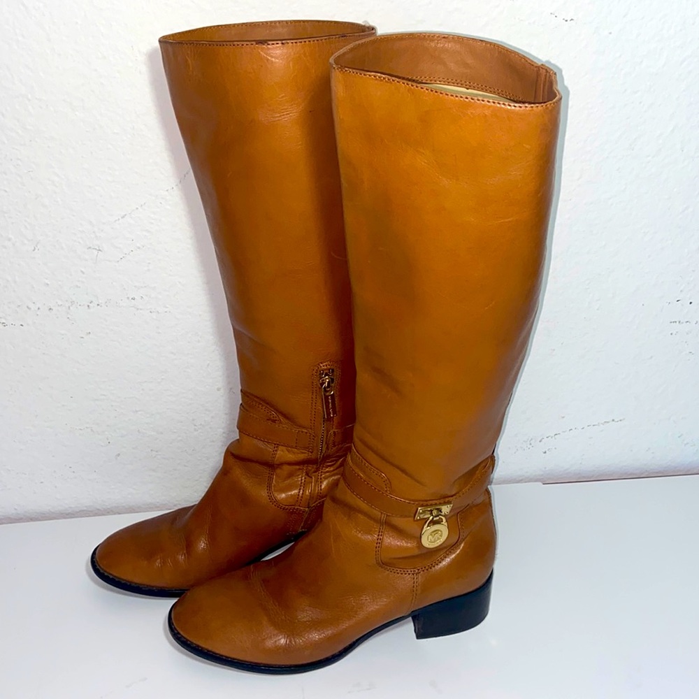 Michael Kors Hamilton Luggage Riding Boots